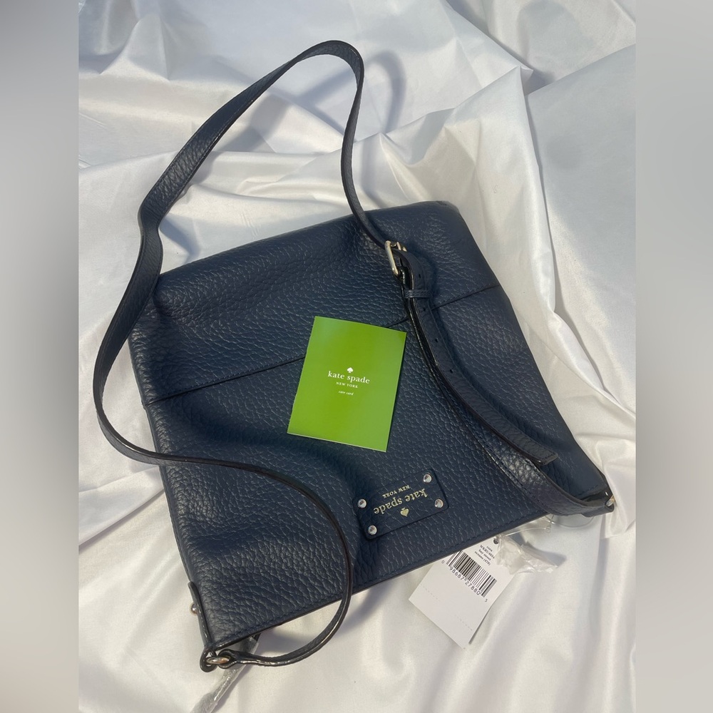 Kate Spade Bay Street CORA navy blue Leather Crossbody Bag